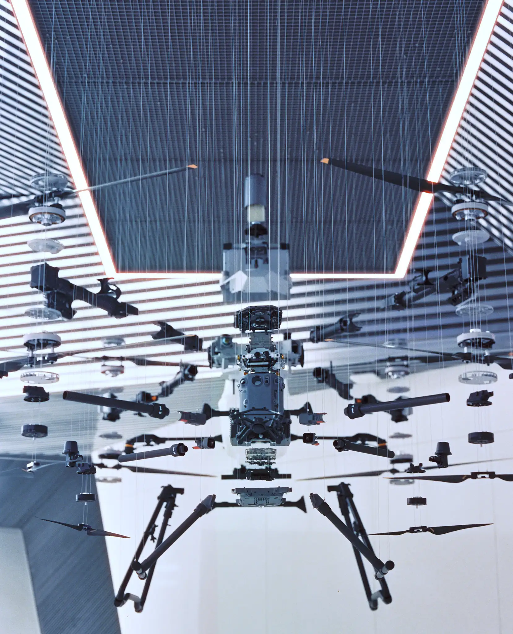 In side the DJI & Hasselblad Store: A disassembled DJI Matrice 350 drone